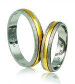 White gold & yellow gold wedding rings 4.3mm (code A81)